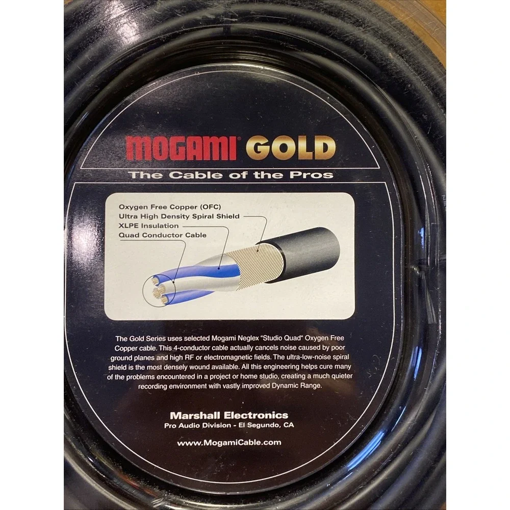 Mogami GOLD STUDIO-50 Microphone‎ Cable, 3-Pin, Gold, New $249